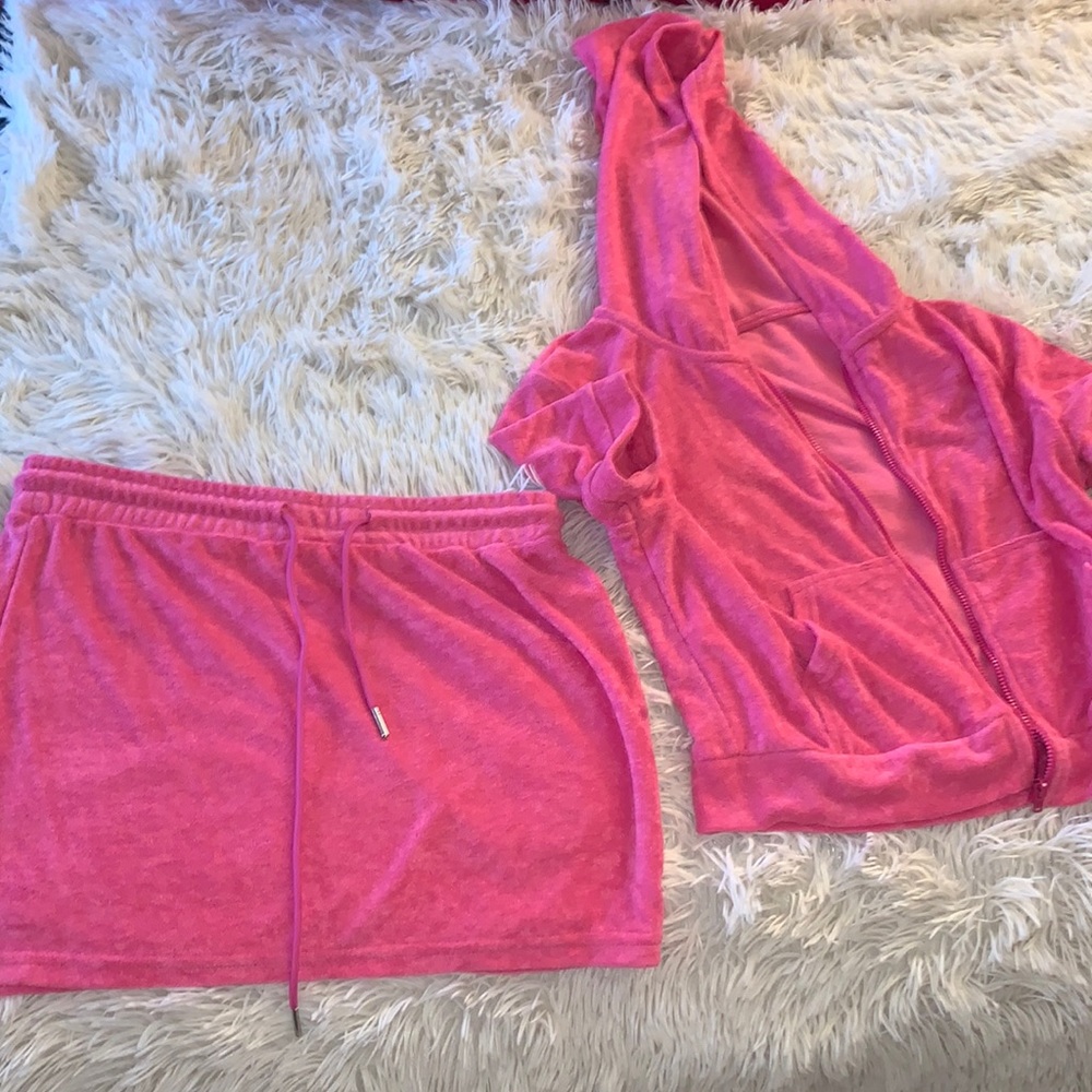 Cute TerryCloth Hot Pink Set